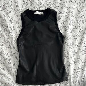 RD Style Faux Leather Tank Top
